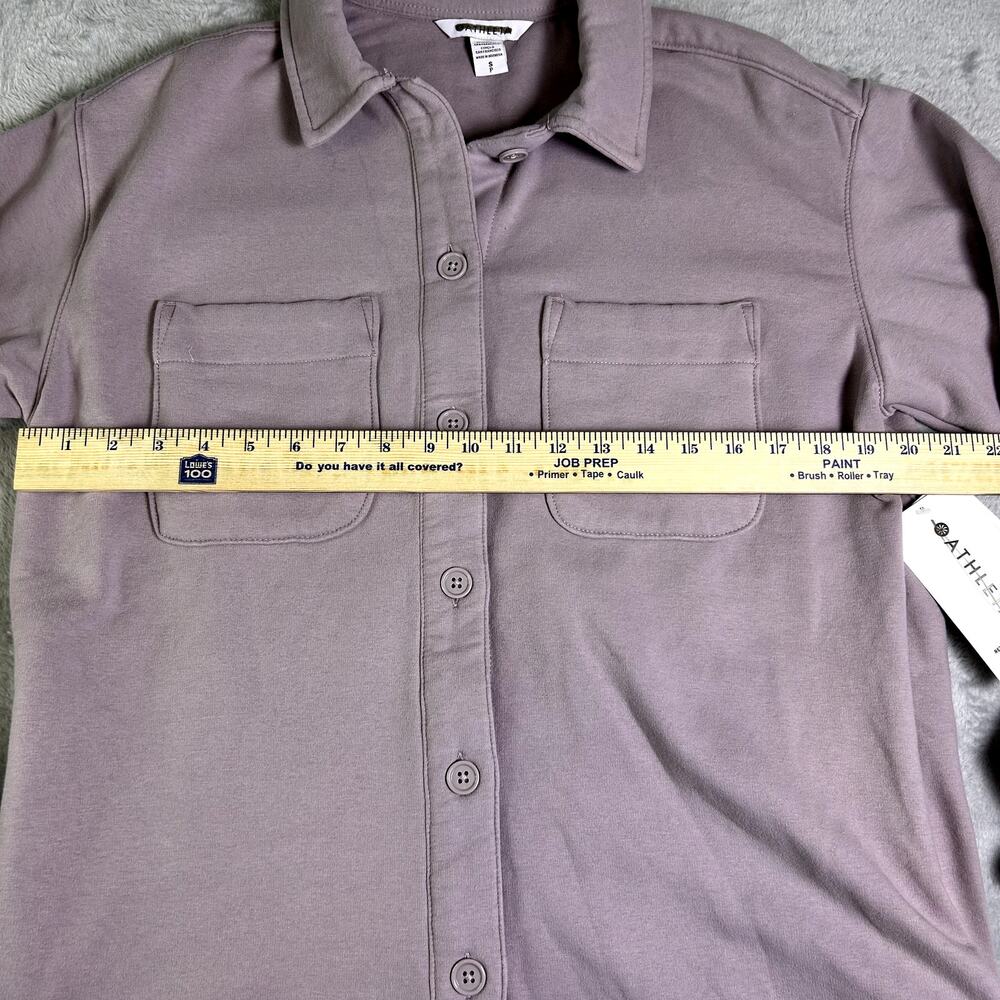 NWT Athleta Retroplush Shirt Jacket Lavender Women's Small Cozy Elevated Basic - Picture 5 of 9